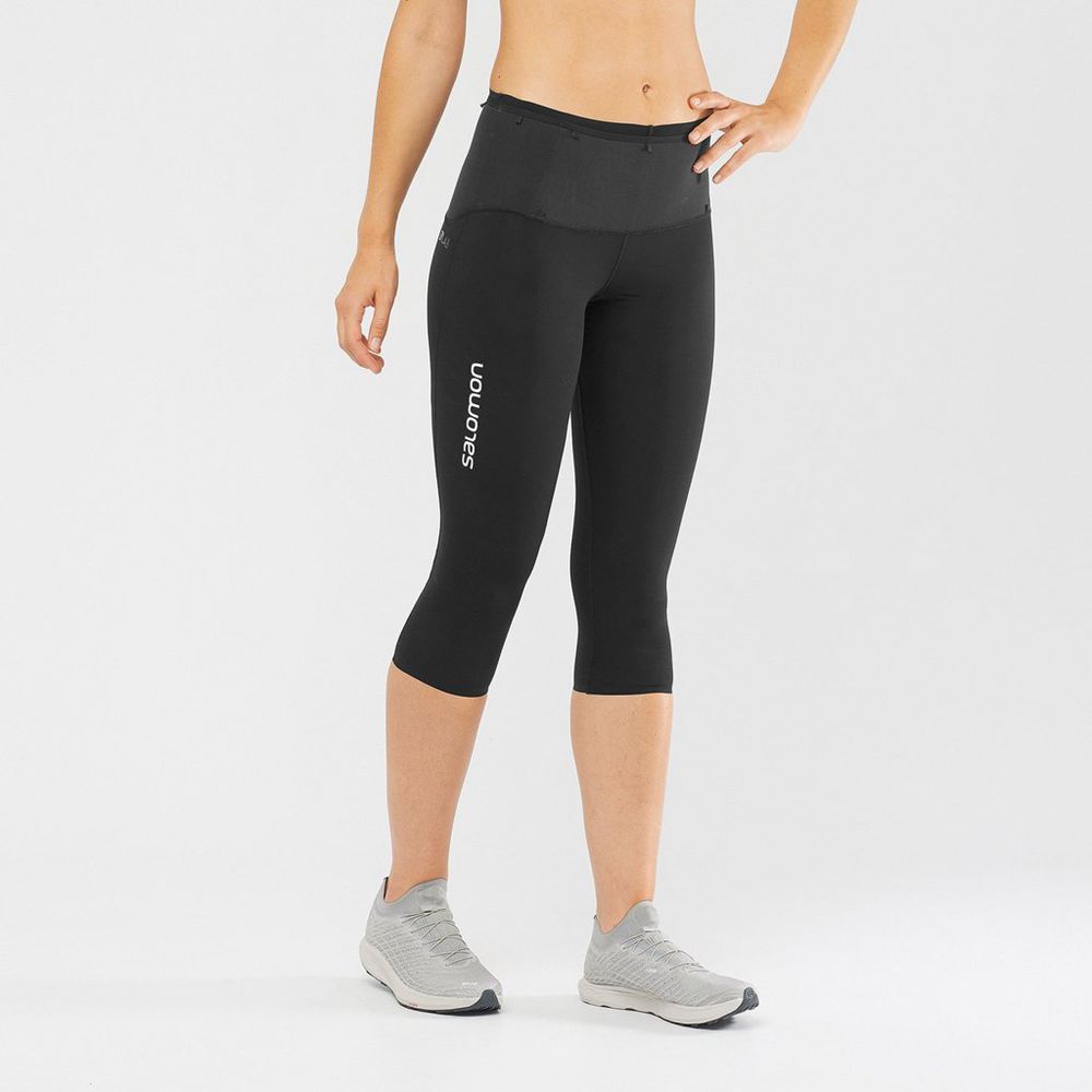 Salomon S/LAB NSO MID Leggins Mujer - Negras - Colombia (14078-BKWG)